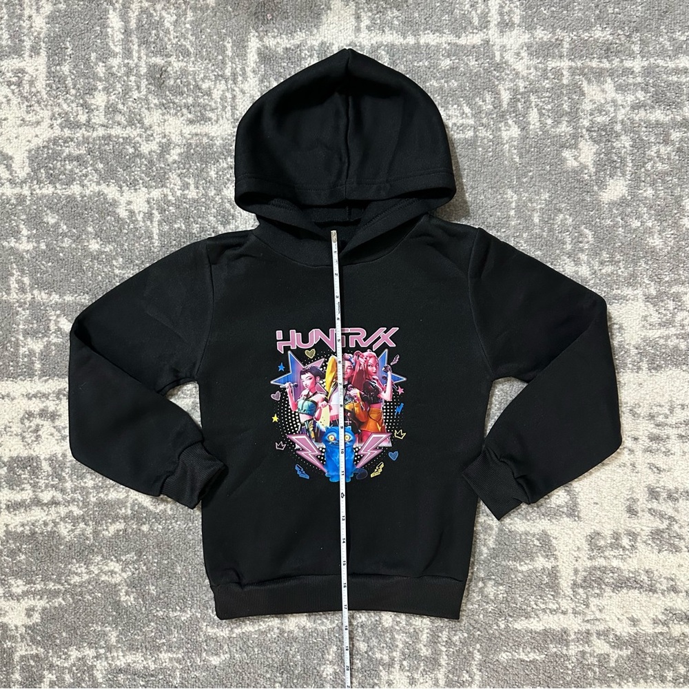 Kpop Demon Hunters Pullover Hoodie Kids Sweatshirt Girl Boy, Black, 120, Age 5-6 - Picture 4 of 4